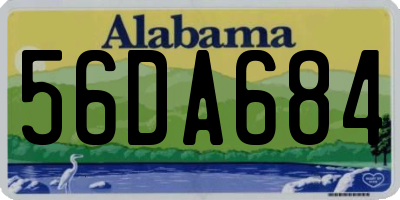 AL license plate 56DA684