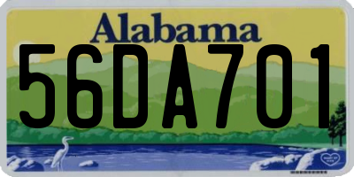 AL license plate 56DA701
