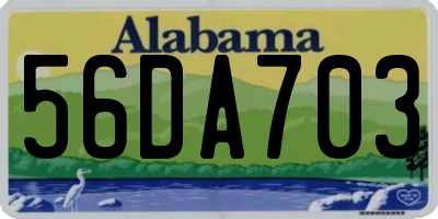 AL license plate 56DA703