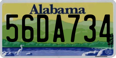 AL license plate 56DA734
