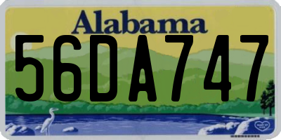 AL license plate 56DA747