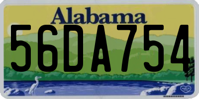 AL license plate 56DA754
