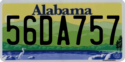 AL license plate 56DA757
