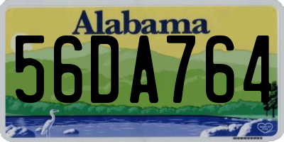 AL license plate 56DA764