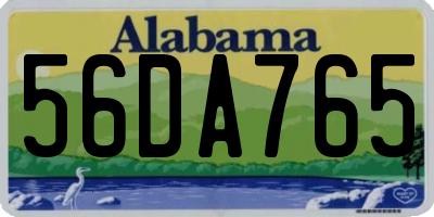 AL license plate 56DA765