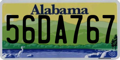 AL license plate 56DA767