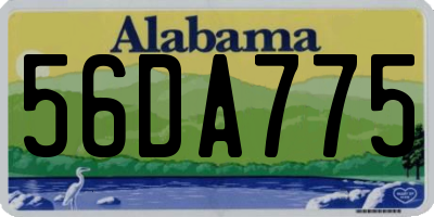 AL license plate 56DA775