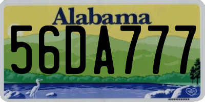 AL license plate 56DA777