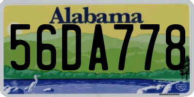 AL license plate 56DA778