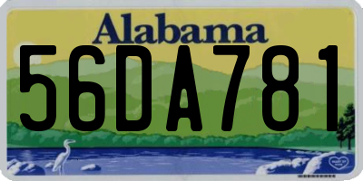 AL license plate 56DA781