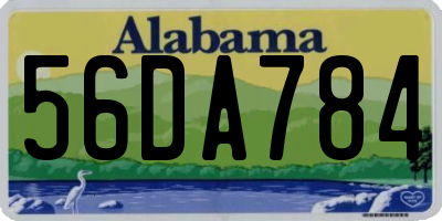 AL license plate 56DA784