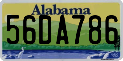 AL license plate 56DA786
