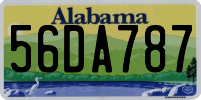 AL license plate 56DA787