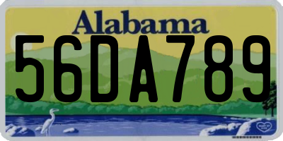 AL license plate 56DA789