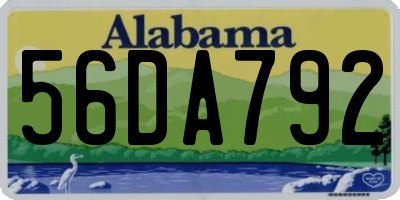 AL license plate 56DA792