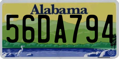 AL license plate 56DA794