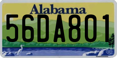 AL license plate 56DA801