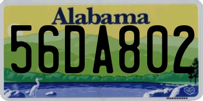 AL license plate 56DA802