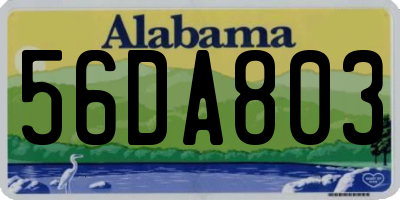 AL license plate 56DA803