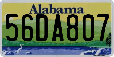 AL license plate 56DA807
