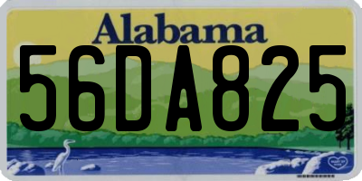 AL license plate 56DA825