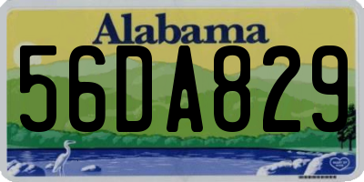 AL license plate 56DA829