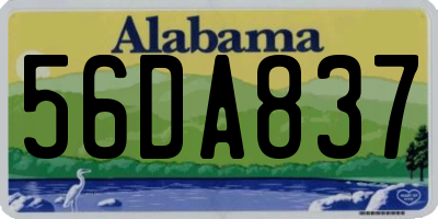AL license plate 56DA837