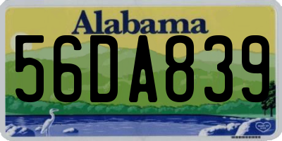 AL license plate 56DA839