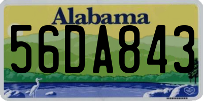 AL license plate 56DA843