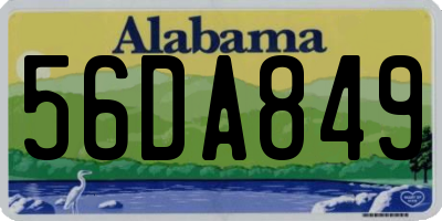 AL license plate 56DA849
