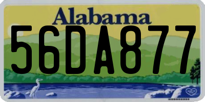 AL license plate 56DA877