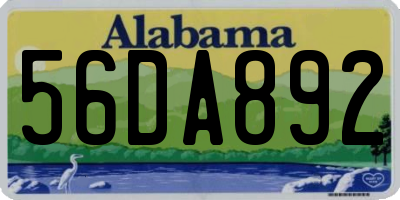AL license plate 56DA892
