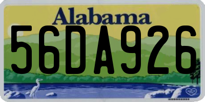 AL license plate 56DA926