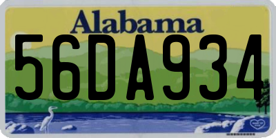 AL license plate 56DA934