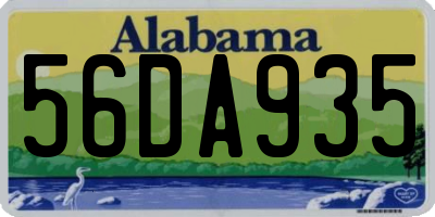 AL license plate 56DA935