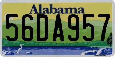 AL license plate 56DA957