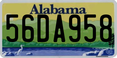 AL license plate 56DA958