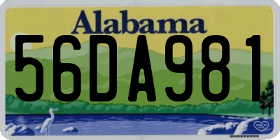 AL license plate 56DA981