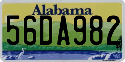 AL license plate 56DA982