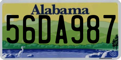 AL license plate 56DA987