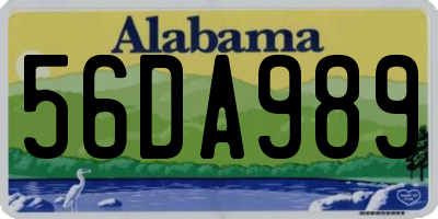 AL license plate 56DA989
