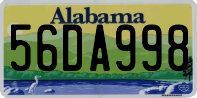 AL license plate 56DA998