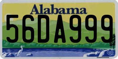 AL license plate 56DA999