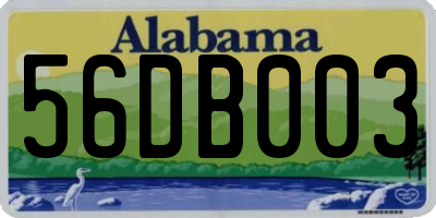 AL license plate 56DB003