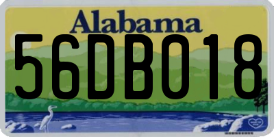 AL license plate 56DB018