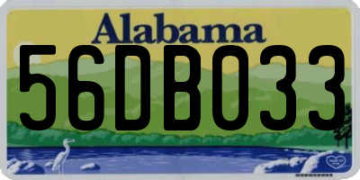AL license plate 56DB033