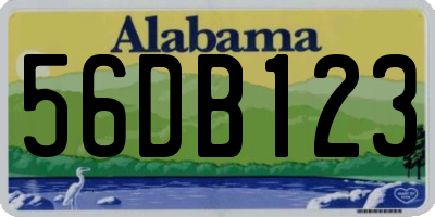 AL license plate 56DB123