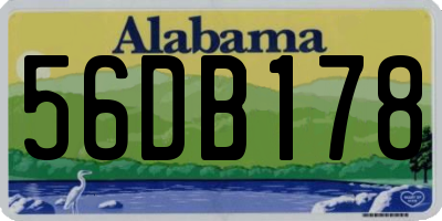 AL license plate 56DB178