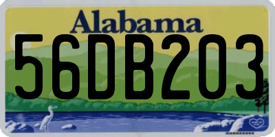 AL license plate 56DB203