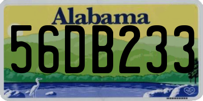 AL license plate 56DB233